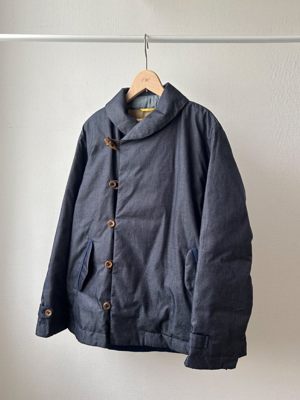 デニムショールカラーダウンジャケット (VFJK-5643D)