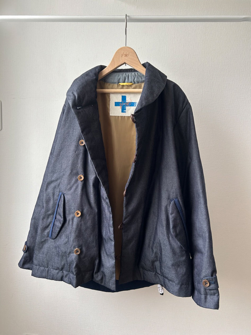 デニムショールカラーダウンジャケット (VFJK-5643D)