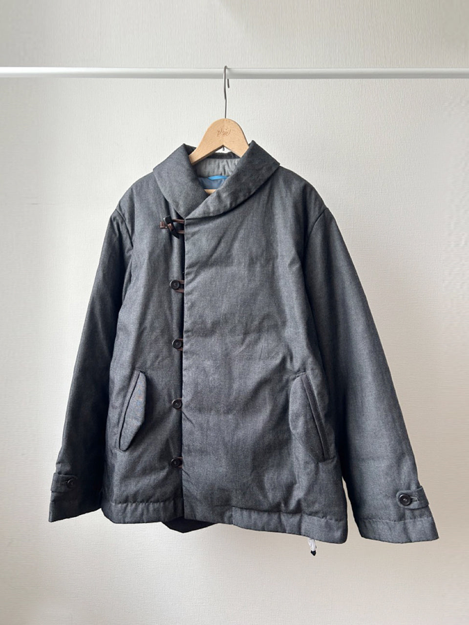 デニムショールカラーダウンジャケット (VFJK-5643D)