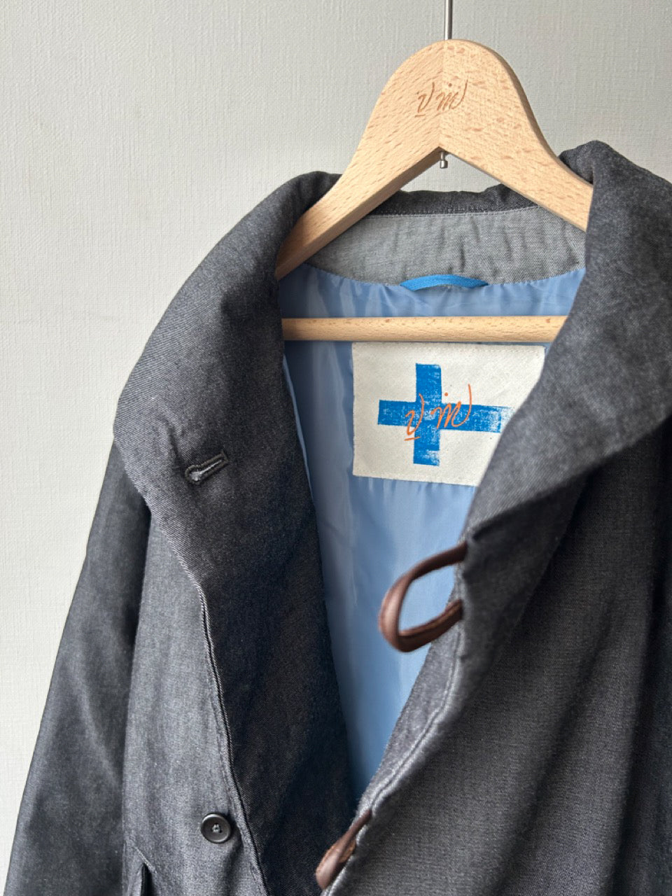 デニムショールカラーダウンジャケット (VFJK-5643D)