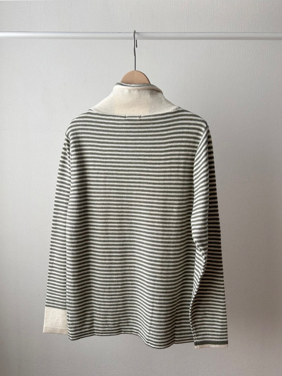 12GG天竺裏目ボーダー衿タートル(VKPO-5860D)