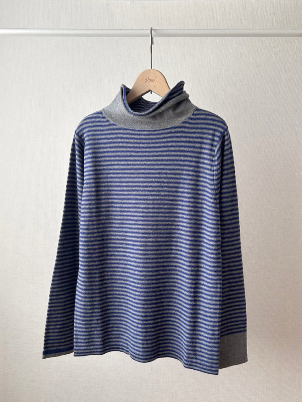 12GG天竺裏目ボーダー衿タートル(VKPO-5860D)