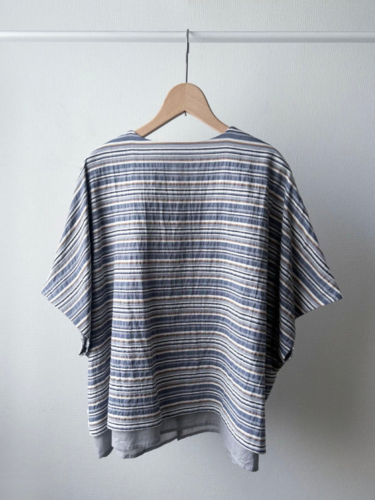 ボーダーレイヤードシャツ (VFSH-6545B)