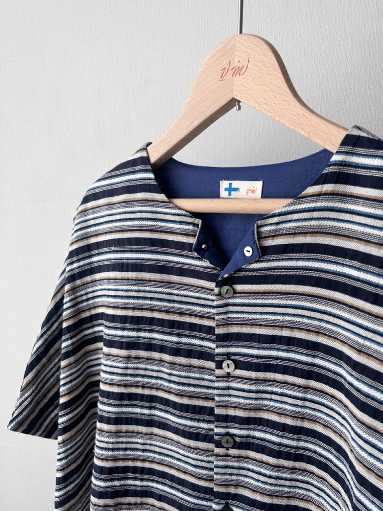 ボーダーレイヤードシャツ (VFSH-6545B)