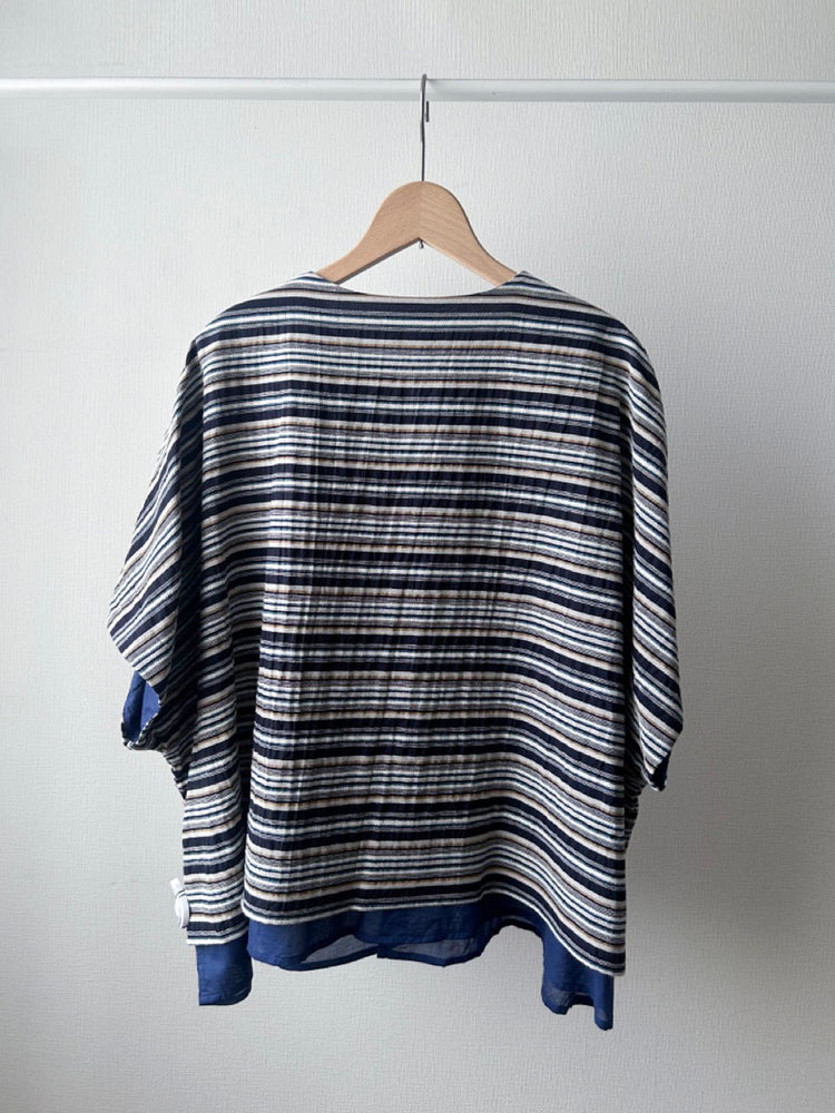 ボーダーレイヤードシャツ (VFSH-6545B)