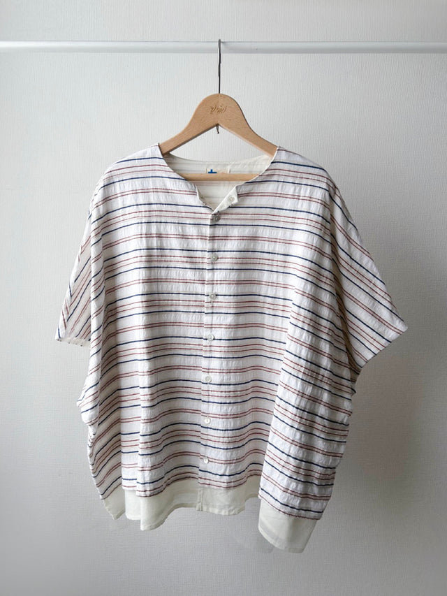 ボーダーレイヤードシャツ (VFSH-6545B)