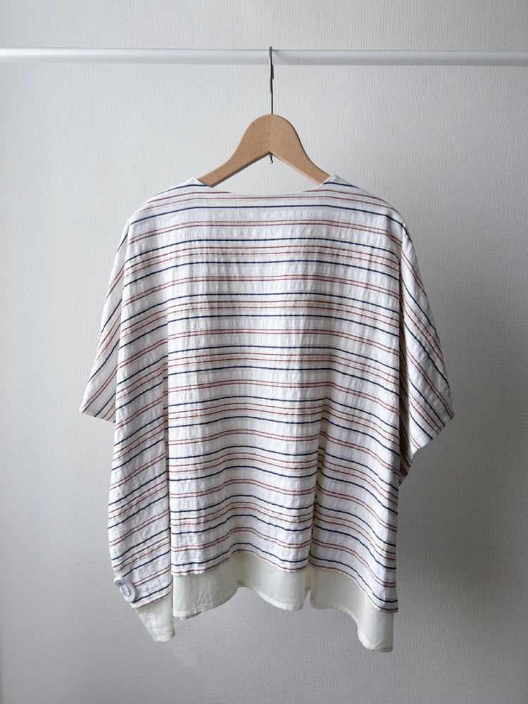 ボーダーレイヤードシャツ (VFSH-6545B)