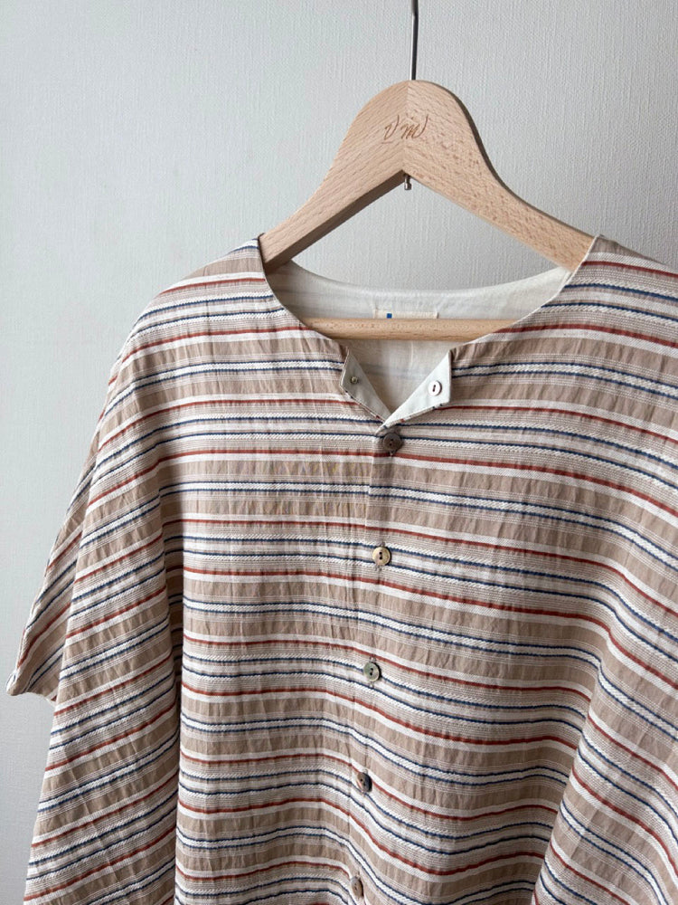 ボーダーレイヤードシャツ (VFSH-6545B)