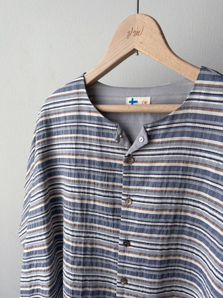 ボーダーレイヤードシャツ (VFSH-6545B)