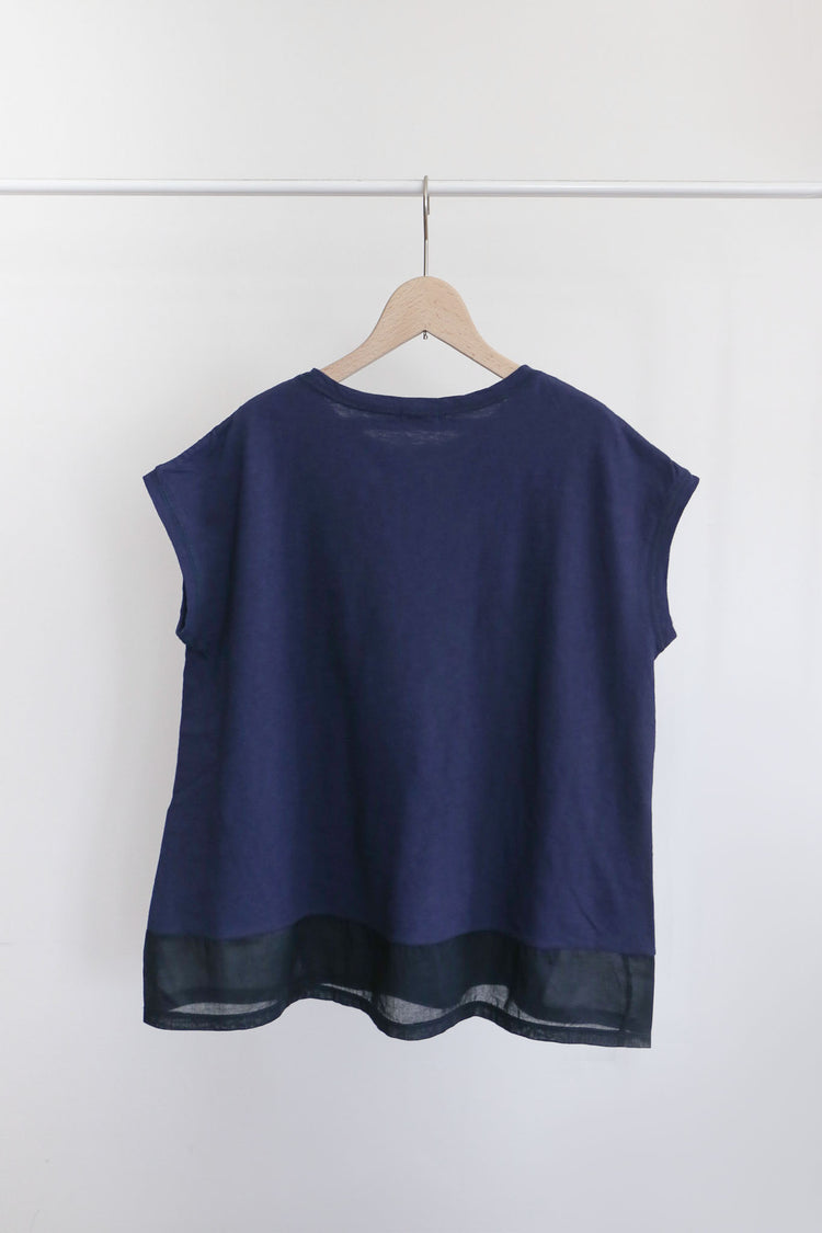 異素材コンビフレンチTシャツ (VCT-6016B)