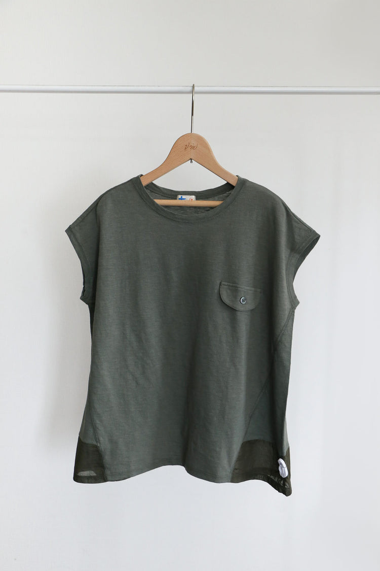 異素材コンビフレンチTシャツ (VCT-6016B)