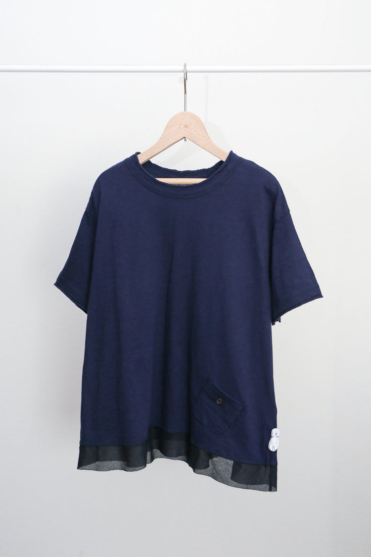 異素材コンビ半袖Tシャツ (VCT-6015B)