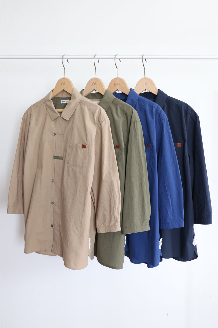 ステンカラー七分袖シャツ(VFSH-6574B)