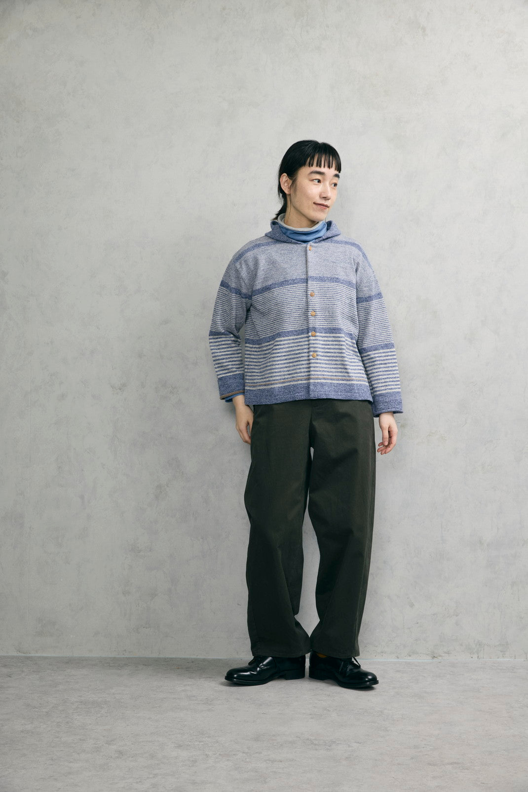 フード 9 分袖カーディガン (VKCD-5831C)