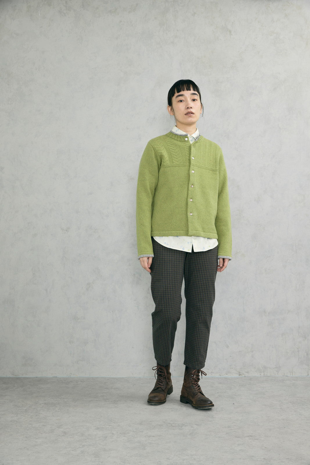 二枚衿ニットカーディガン (VKCD-5851D)