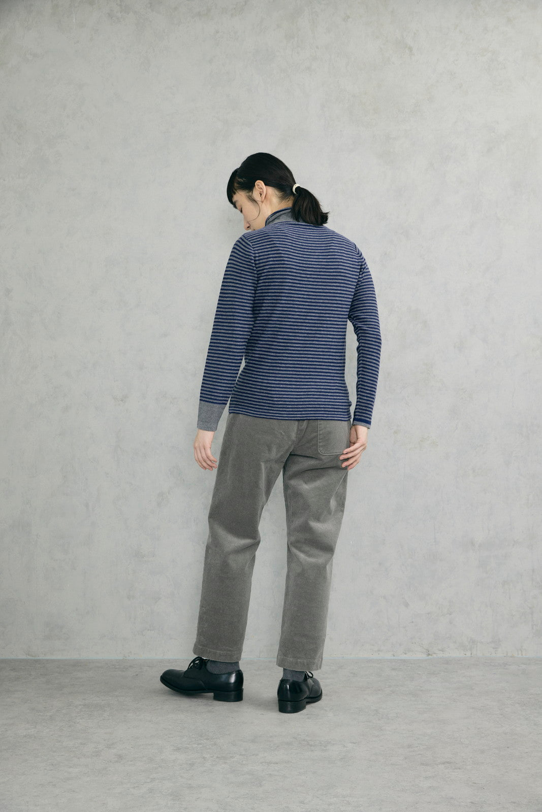 12GG天竺裏目ボーダー衿タートル(VKPO-5860D)