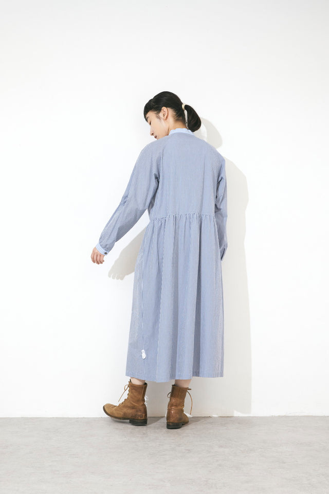 バンドカラーギャザーワンピース(VFOP-6527A)