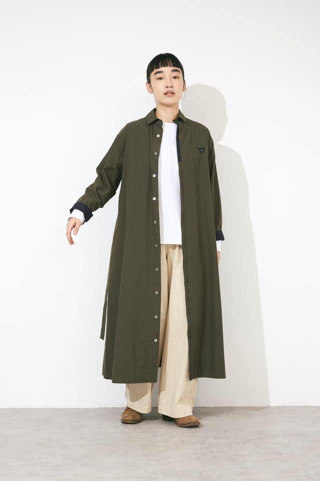 配色シャツワンピース (VFOP-6559A)