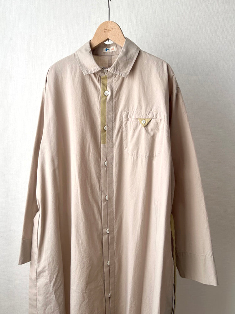 配色シャツワンピース (VFOP-6559A)