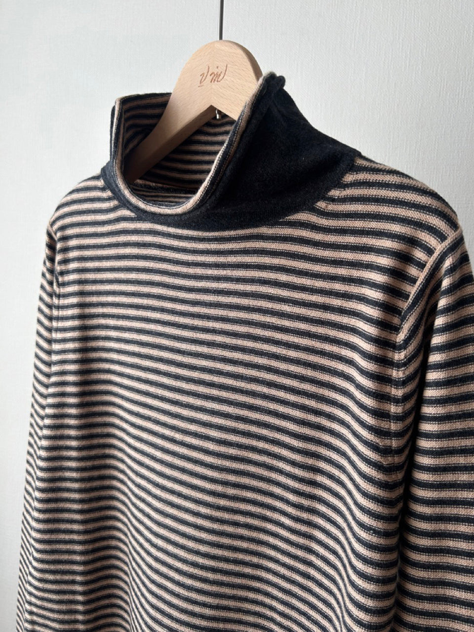 12GG天竺裏目ボーダー衿タートル(VKPO-5860D)