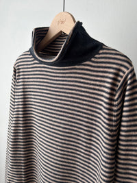 12GG天竺裏目ボーダー衿タートル(VKPO-5860D)