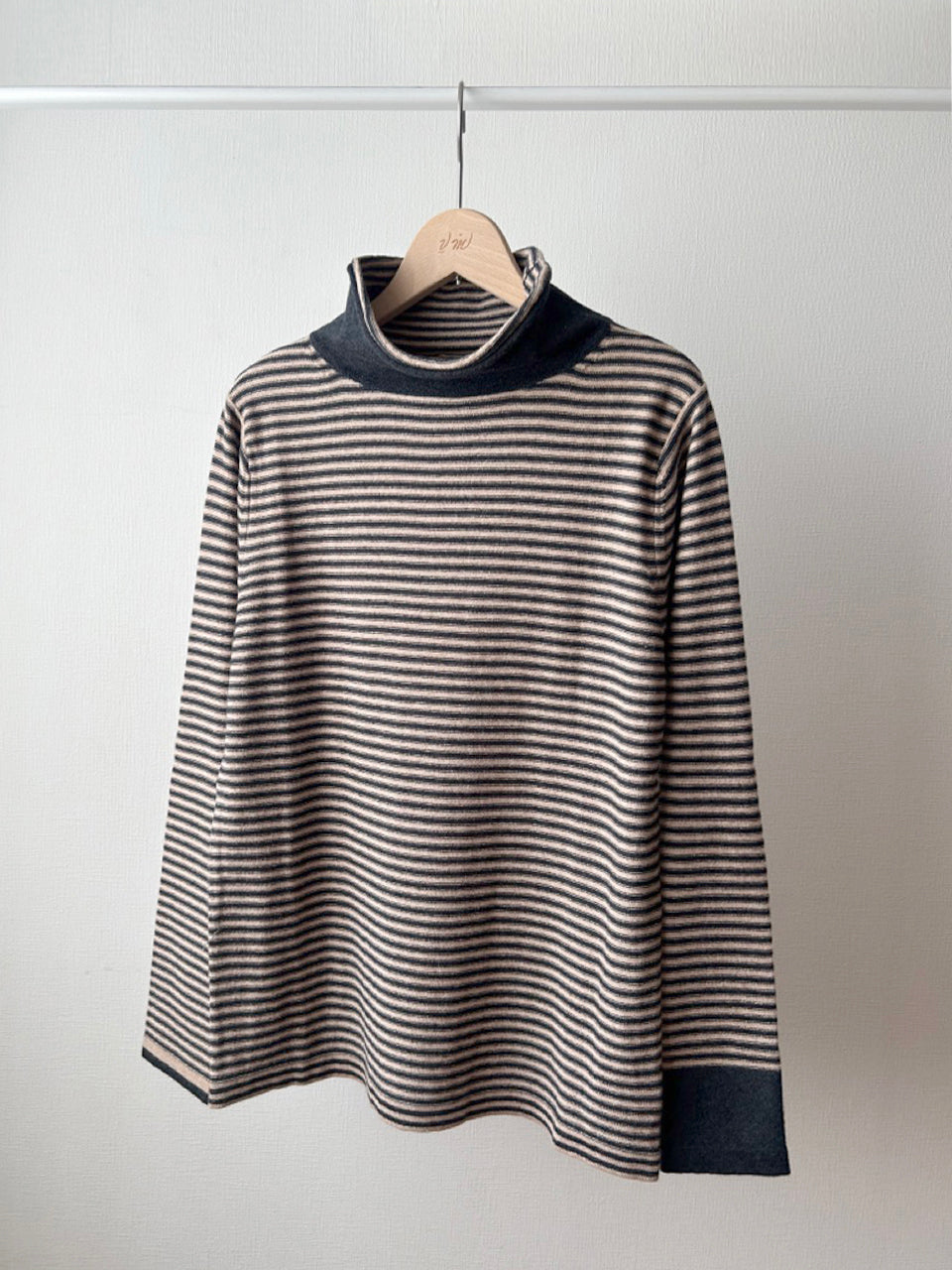 12GG天竺裏目ボーダー衿タートル(VKPO-5860D)