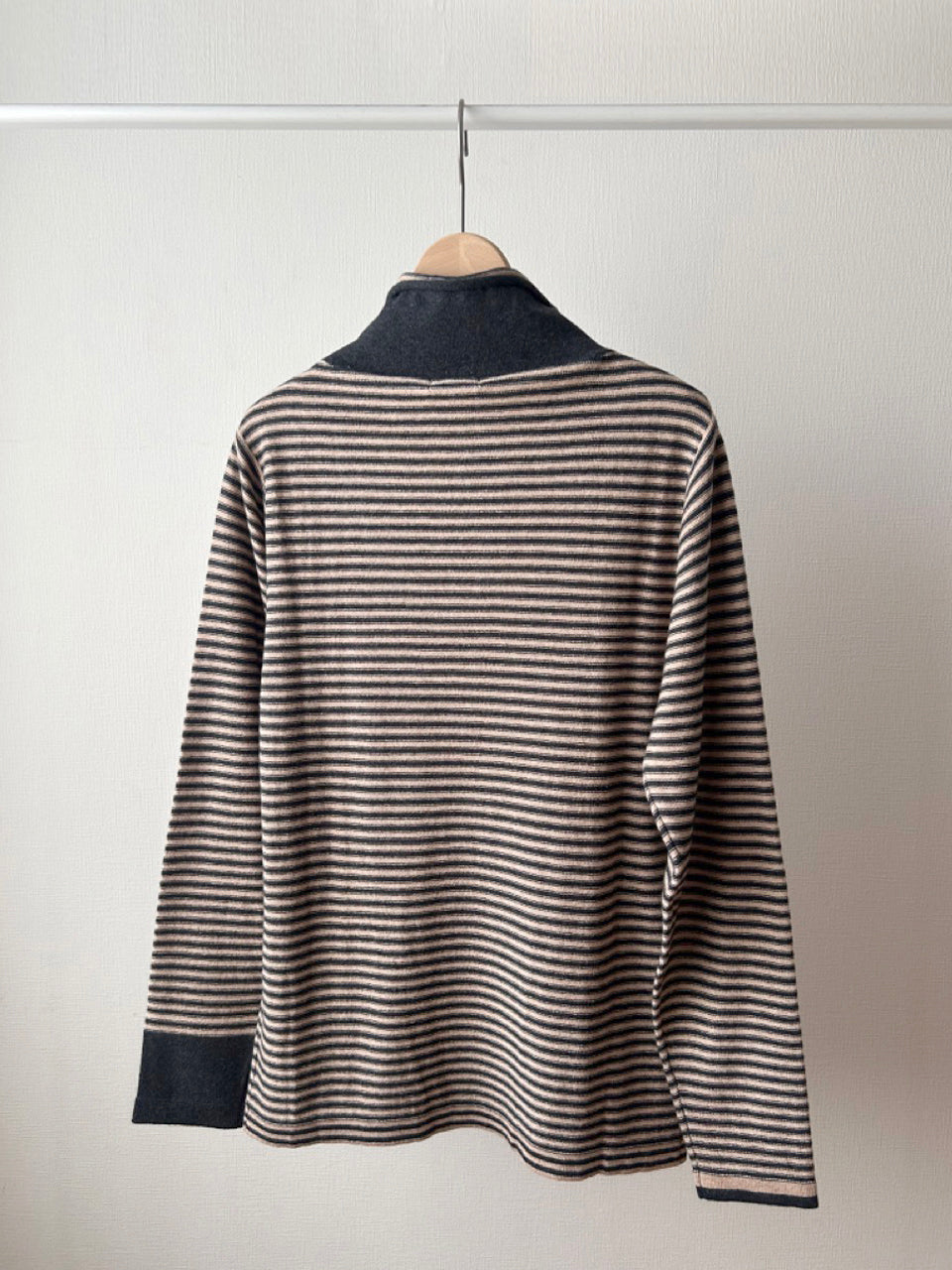 12GG天竺裏目ボーダー衿タートル(VKPO-5860D)