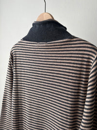 12GG天竺裏目ボーダー衿タートル(VKPO-5860D)