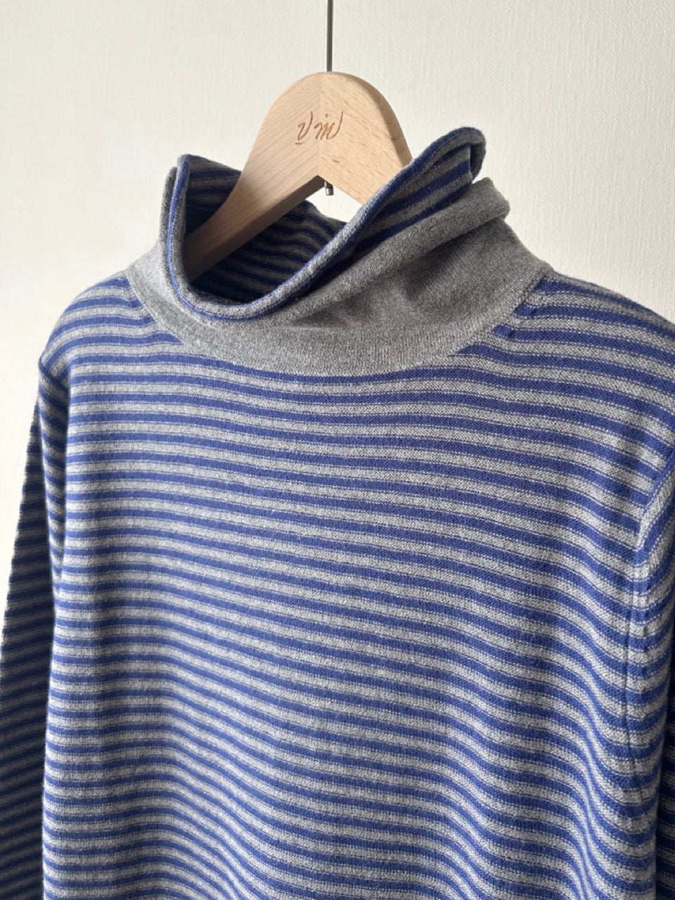 12GG天竺裏目ボーダー衿タートル(VKPO-5860D)