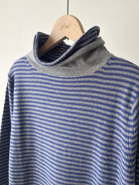 12GG天竺裏目ボーダー衿タートル(VKPO-5860D)