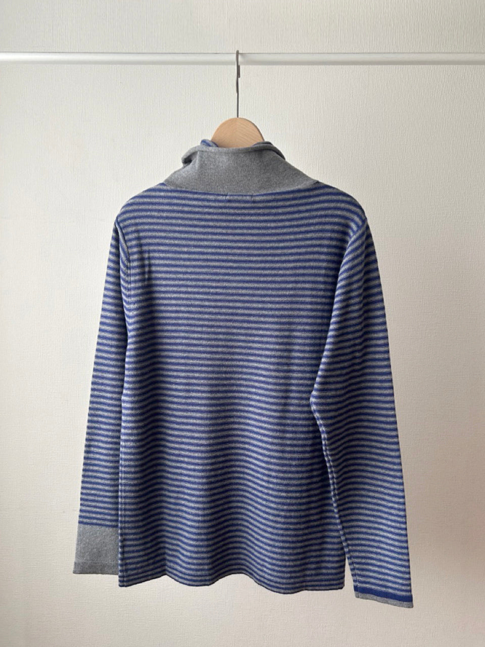 12GG天竺裏目ボーダー衿タートル(VKPO-5860D)