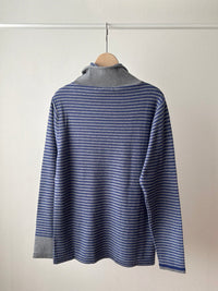 12GG天竺裏目ボーダー衿タートル(VKPO-5860D)