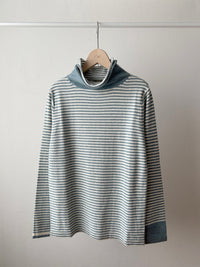 12GG天竺裏目ボーダー衿タートル(VKPO-5860D)