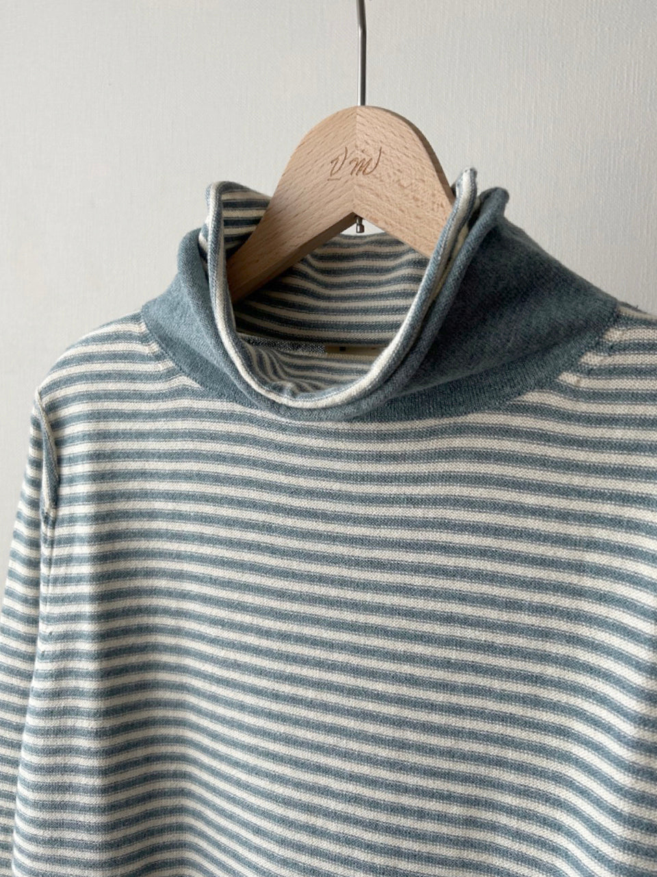 12GG天竺裏目ボーダー衿タートル(VKPO-5860D)