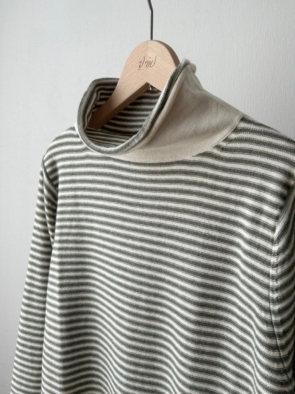 12GG天竺裏目ボーダー衿タートル(VKPO-5860D)