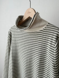 12GG天竺裏目ボーダー衿タートル(VKPO-5860D)