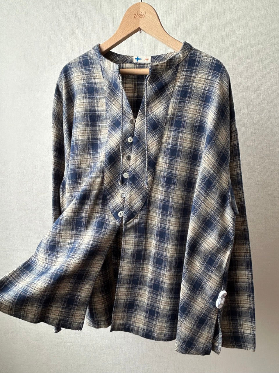 オンブレチェックシャツカーディガン (VFSH-5706D)