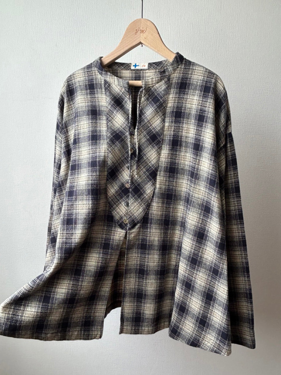 オンブレチェックシャツカーディガン (VFSH-5706D)