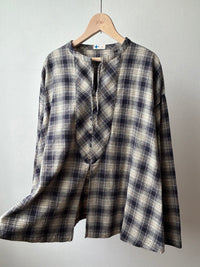 オンブレチェックシャツカーディガン (VFSH-5706D)