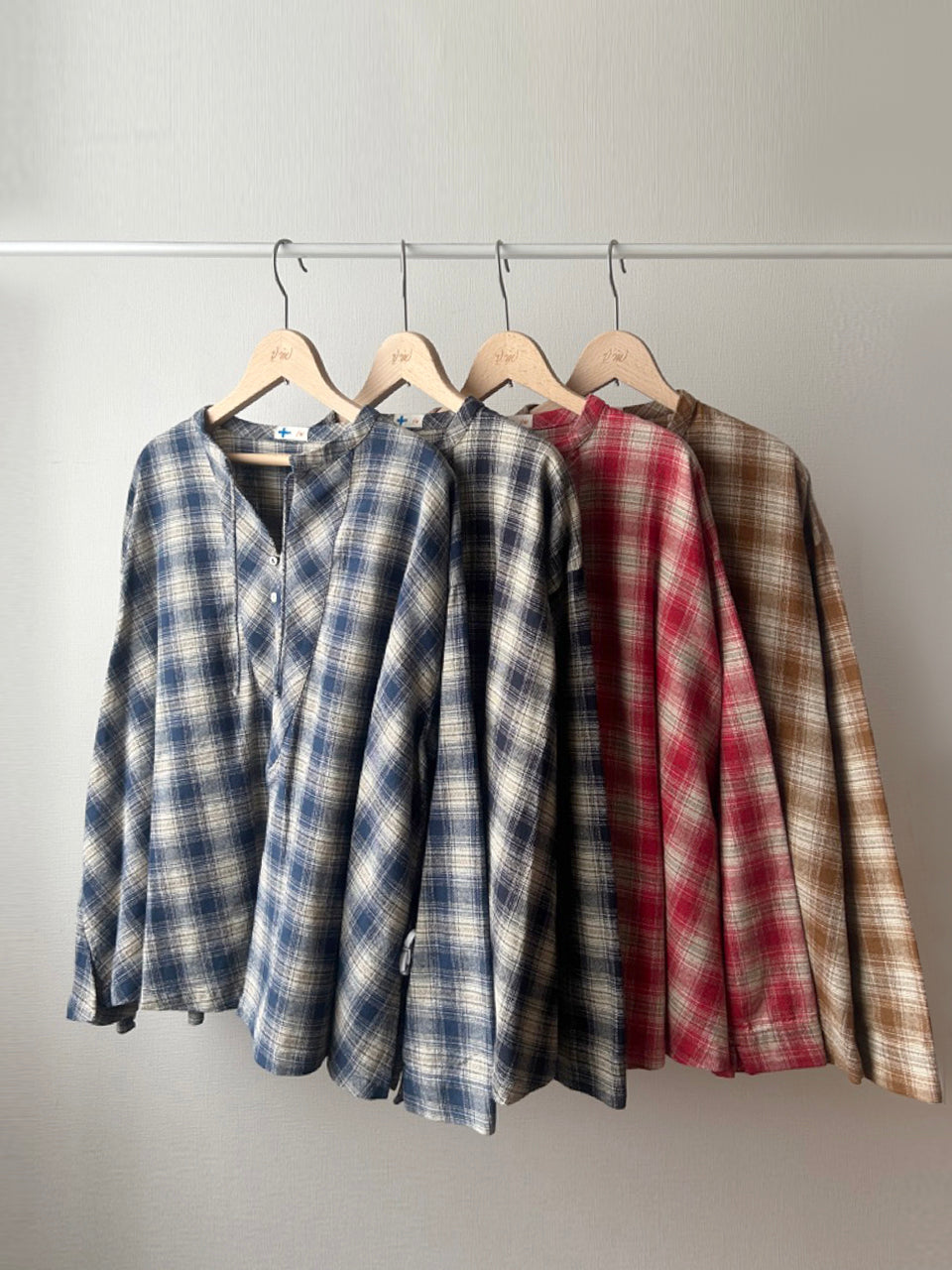 オンブレチェックシャツカーディガン (VFSH-5706D)