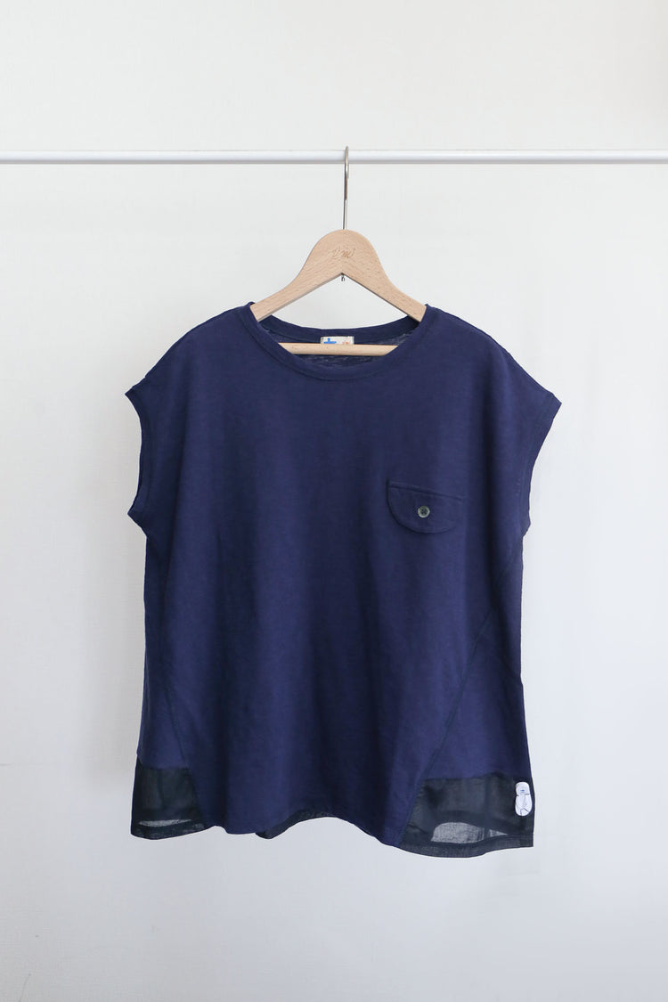 異素材コンビフレンチTシャツ  (VCT-6016B)