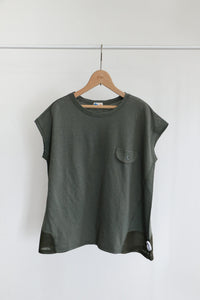 異素材コンビフレンチTシャツ  (VCT-6016B)