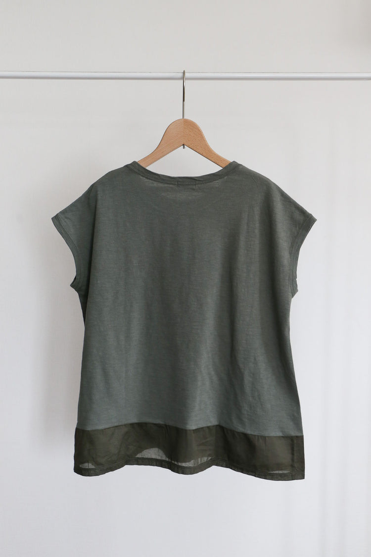 異素材コンビフレンチTシャツ  (VCT-6016B)