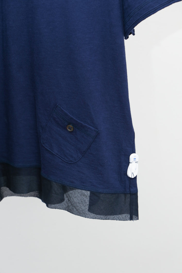 異素材コンビ半袖Tシャツ   (VCT-6015B)