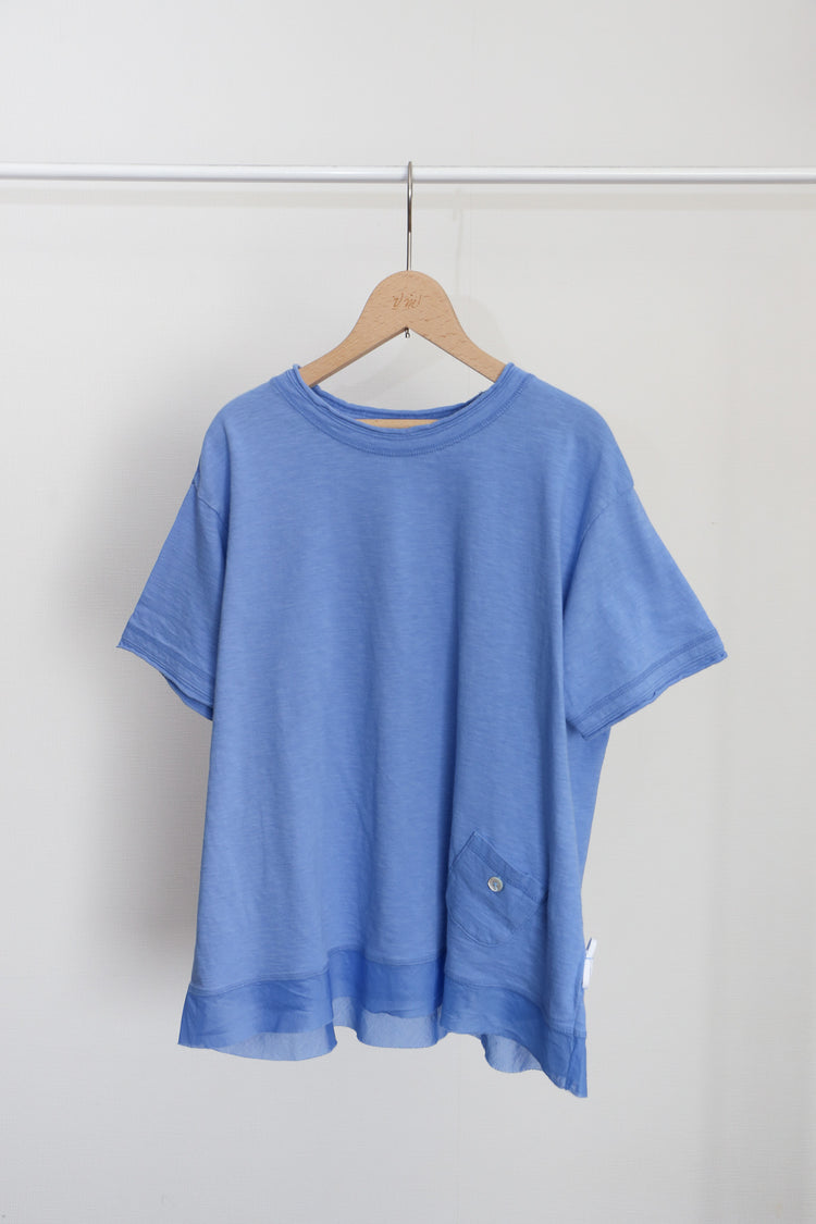 異素材コンビ半袖Tシャツ   (VCT-6015B)