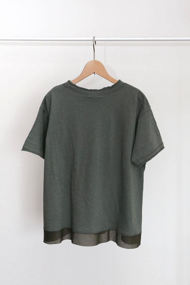 異素材コンビ半袖Tシャツ   (VCT-6015B)
