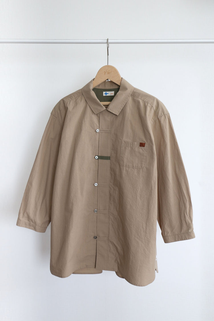ステンカラー七分袖シャツ(VFSH-6574B)