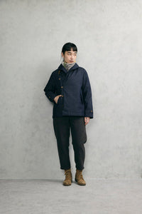 デニムショールカラーダウンジャケット (VFJK-5643D）