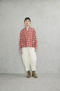 オンブレチェックシャツカーディガン (VFSH-5706D)