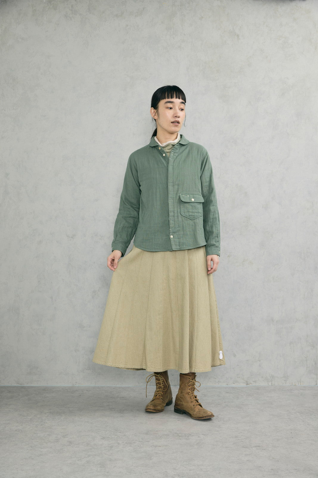 美品✨パラスパレスヴーム　リネンジャケットコート パラスパレス リネン コート ジャケット フード ブラウン 麻100% 日本